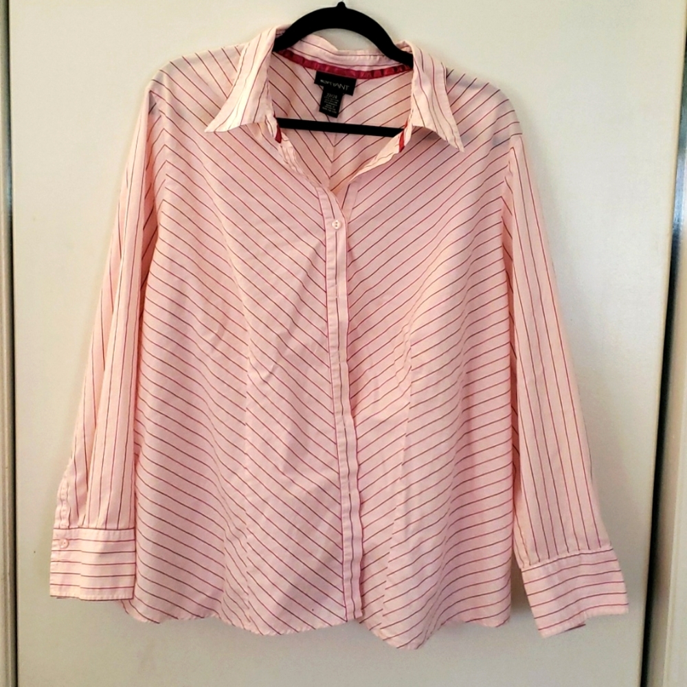 22/24 lane bryant pink button up